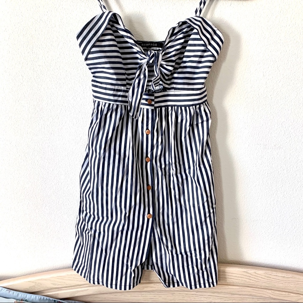 BRAND NEW Navy and White Striped Dress (S/M)